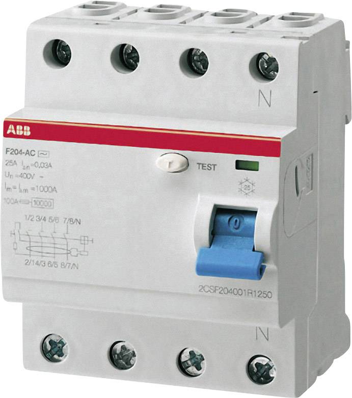 ABB 2CSF204101R1250 FI-Schutzschalter 4polig 25 A 0.03 A ...