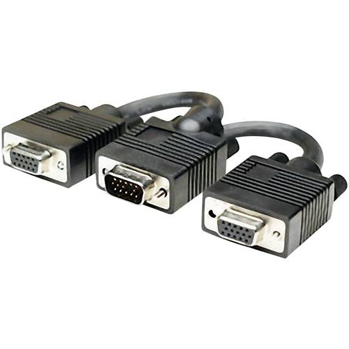 Thumbnail - Manhattan VGA Y-Kabel VGA 15pol. Stecker, VGA 15pol. Buchse, VGA 15pol. Buchse 0.15 m Schwarz 304559 schraubbar VGA-Kabe...