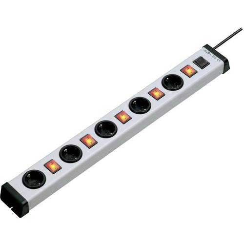 Ehmann 0235x01054301 Steckdosenleiste mit Schalter 5fach Grau, Schwarz Schutzkontakt 1 St.