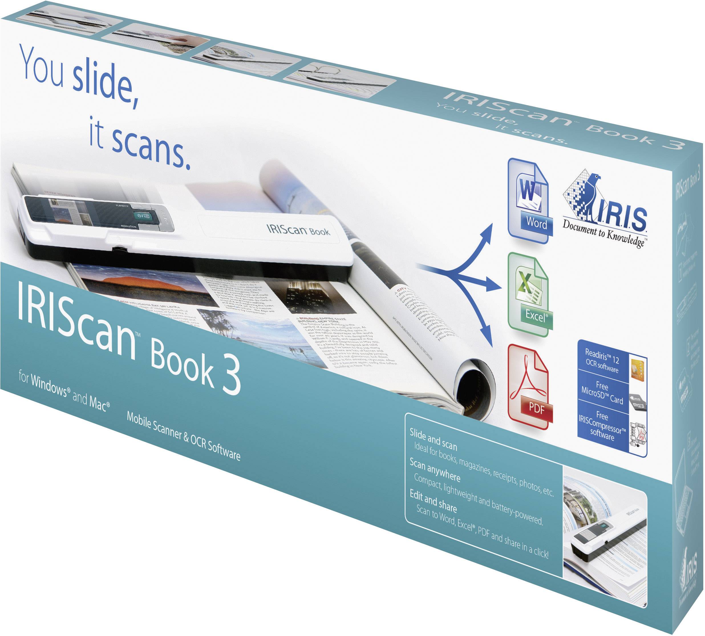 IRIS by Canon IRIScan™ Book 3 Dokumentenscanner A4 300 x 900 dpi USB, microSD, microSDHC-2