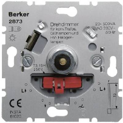 Berker 2873, Dimmer, Drehregler, Metallisch, Metall, Kunststoff, 230 V-0
