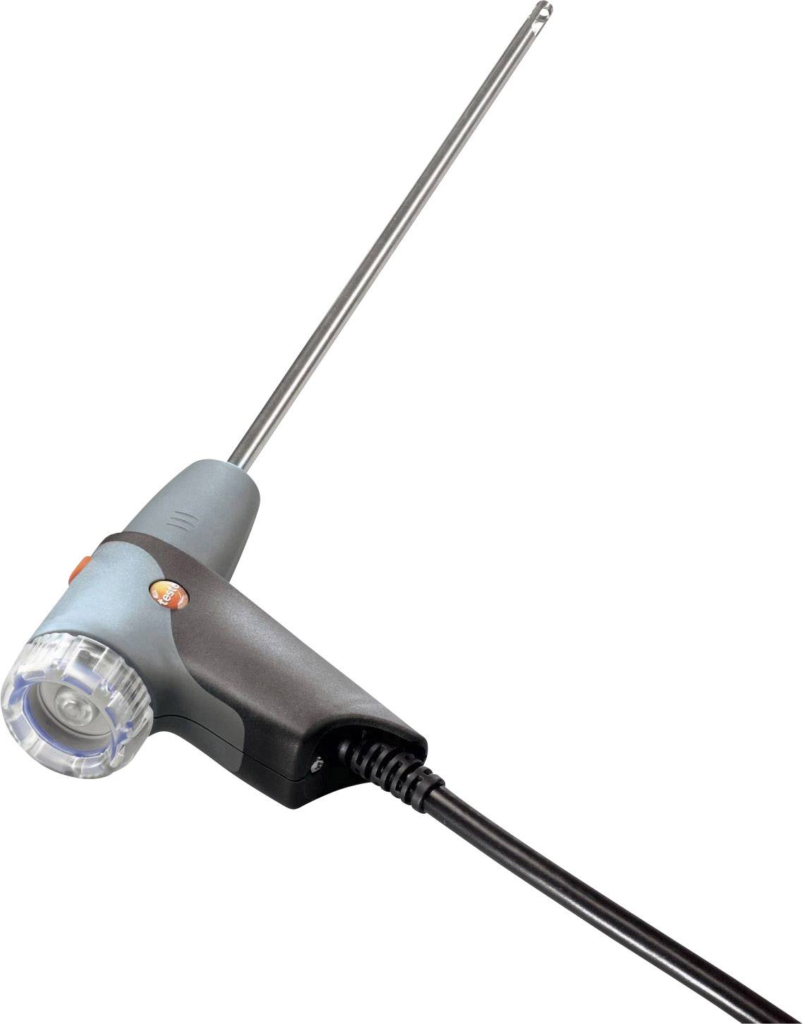 Elektrisches Küchengerät mit langem, schmalem Metallstab, vermutlich ein Thermometer oder eine Sonde.