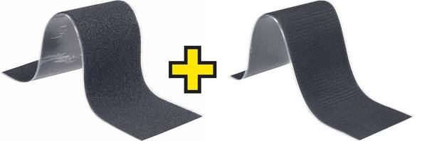 FASTECH® Klettband zum Aufkleben Hotmelt Haft- und Flauschteil (L x B) 5000 mm x 50 mm Schwarz 1 Paar