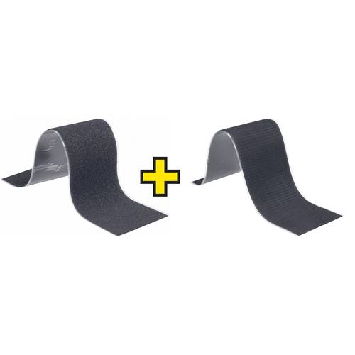 FASTECH® Klettband zum Aufkleben Hotmelt Haft- und Flauschteil (L x B) 5000 mm x 50 mm Schwarz 1 Paar