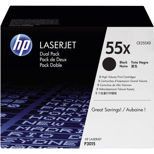 HP Toner 55X Original 2er-Pack Schwarz 25000 Seiten CE255XD