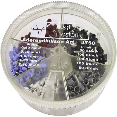 Vogt Verbindungstechnik 4750 Aderendhülsen-Sortiment 0.50 mm² 2.50 mm² Weiß, Hellblau, Rot, Schwarz, Grau 400 St. 
