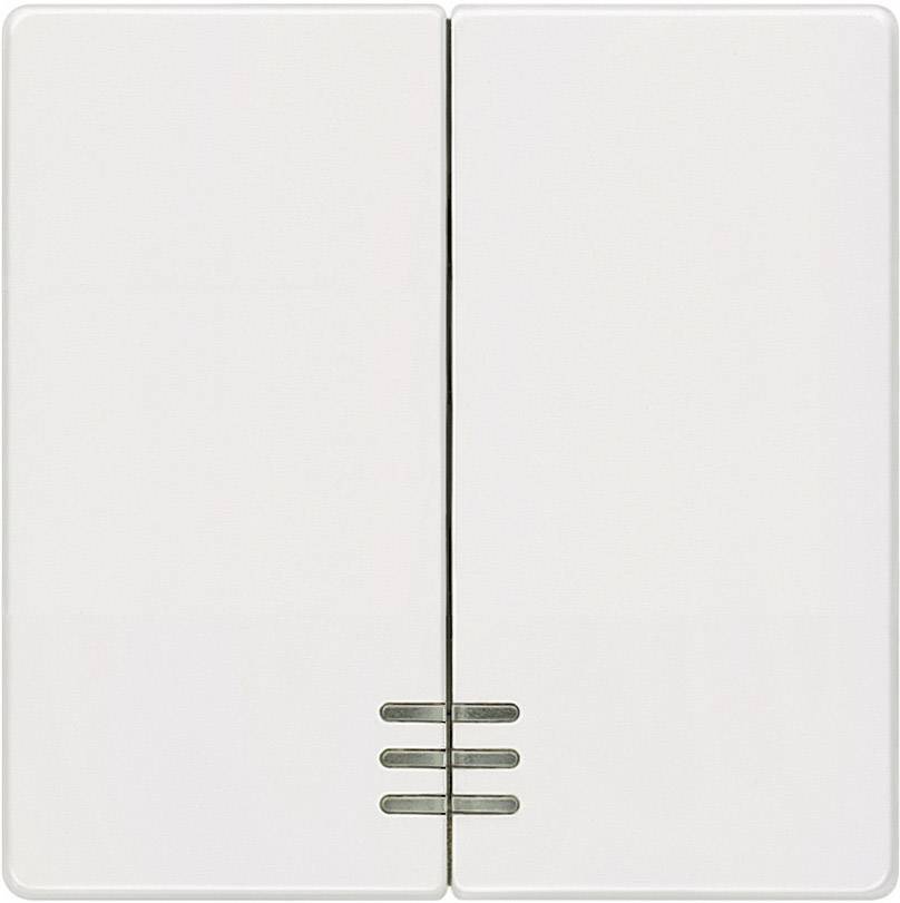 Einfaches, weißes doppeltes Lichtschalter-Panel an einer Wand, ohne sichtbare Marken oder Beschriftungen.