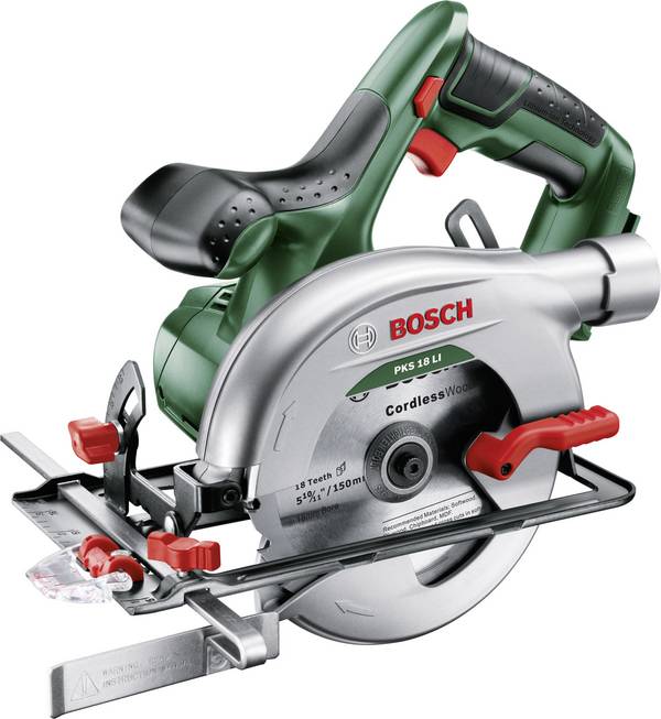 Bosch Akku-Kreissäge PKS 18 LI, incl. Parallelanschlag, Sägeblatt, Karton