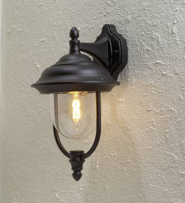 Konstsmide Parma 7222-750 Außenwandleuchte Energiesparlampe, LED E27 75 W Schwarz