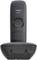 Schnurloses Telefon mit Basisstation. Schwarzes Design, Marke 'Gigaset A415'. Tastenfeld und Display nicht sichtbar.