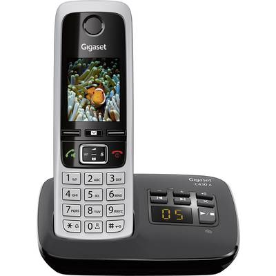 Gigaset C430A DECT, GAP Schnurloses Telefon analog  Anrufbeantworter, Headsetanschluss, Babyphone, Freisprechen Silber, 