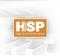 Logo mit orangefarbenem Hintergrund und dem weißen Text 'HSP High Sound Performance'. Hintergrund zeigt abstrakte, weiße 3D-Elemente.