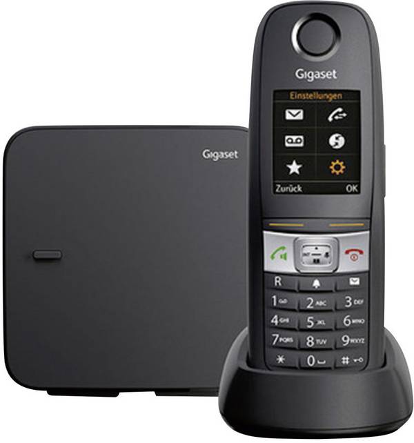 Gigaset E630 DECT, GAP Schnurloses Telefon analog  Outdoor, Taschenlampe, Headsetanschluss Schwarz