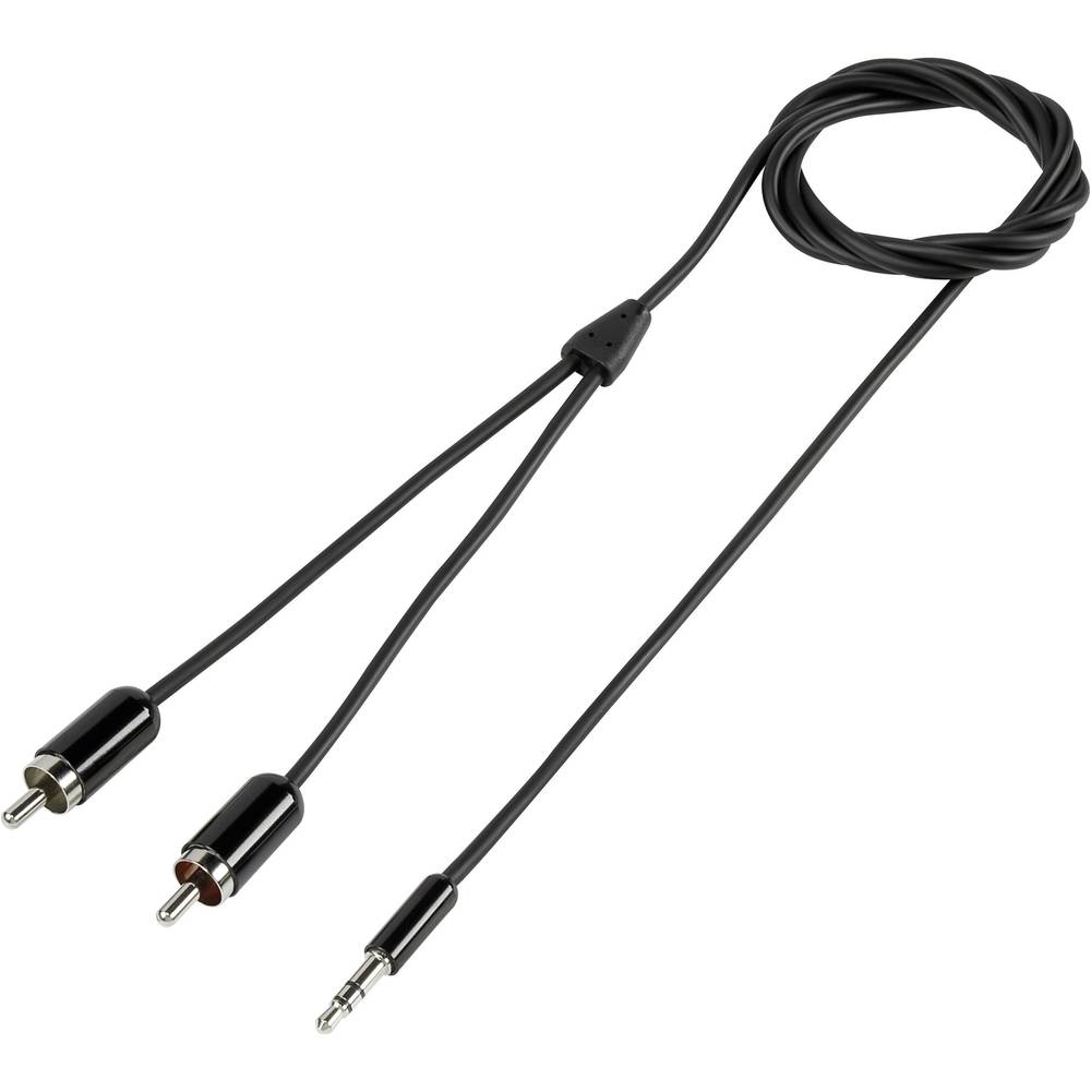 SpeaKa Professional Cinch-Jackplug Audio Aansluitkabel [2x Cinch-stekker 1x Jackplug male 3.5 mm] 1.