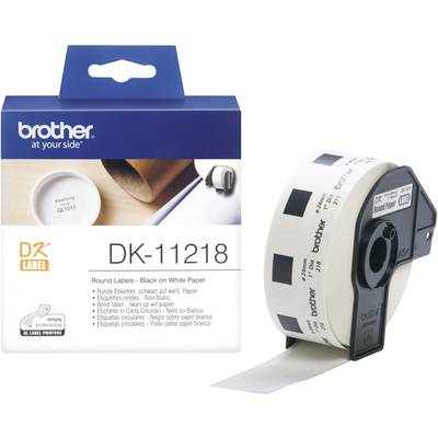 Brother DK-11218 Etiketten Rolle Ø 24 mm Papier Weiß 1000 St. Permanent haftend DK11218 Universal-Etiketten 