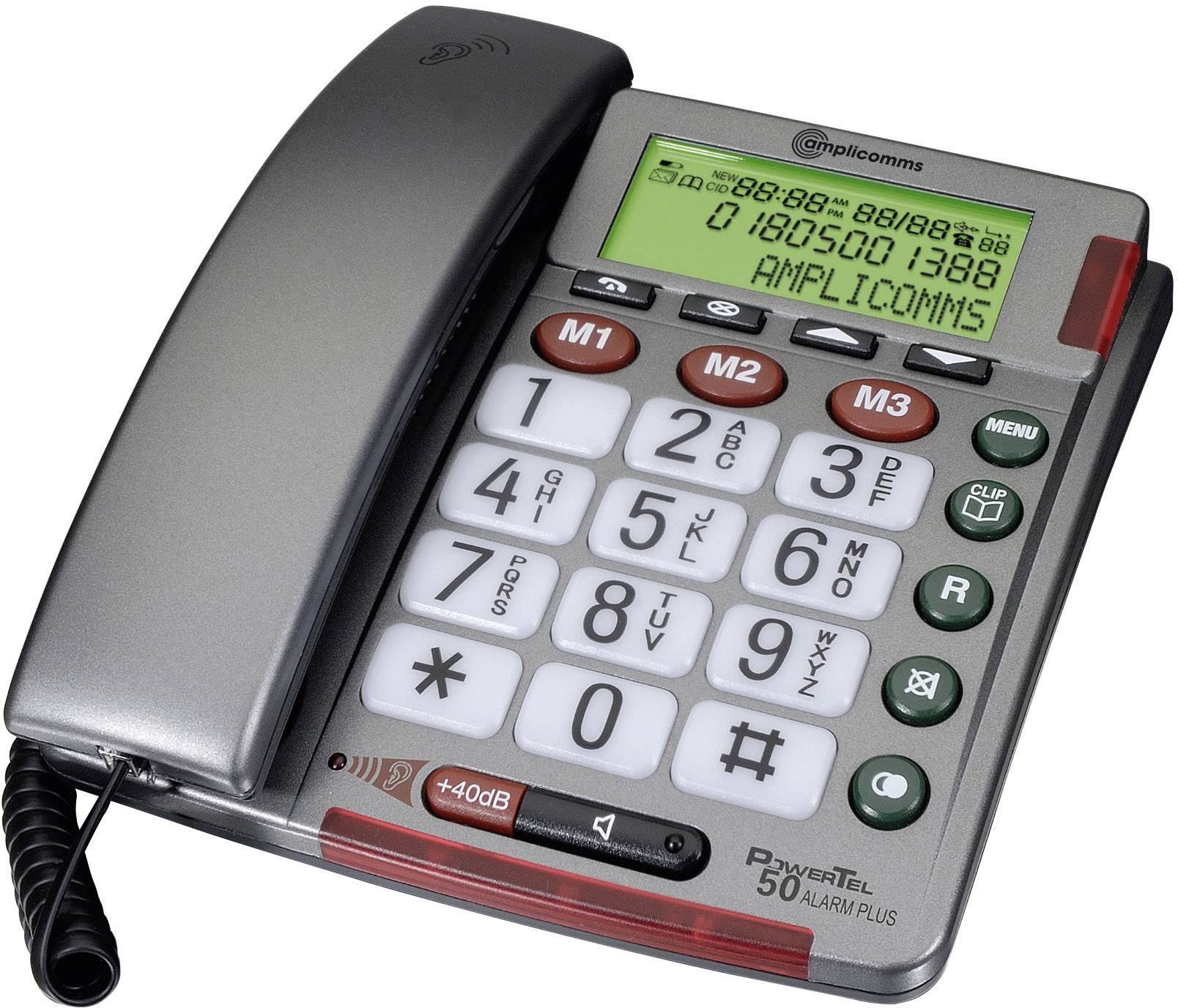 Telefono Cordless Per Anziani Amplicomms - Suoneria 90dB, Volume 35dB, Blocco Chiamate