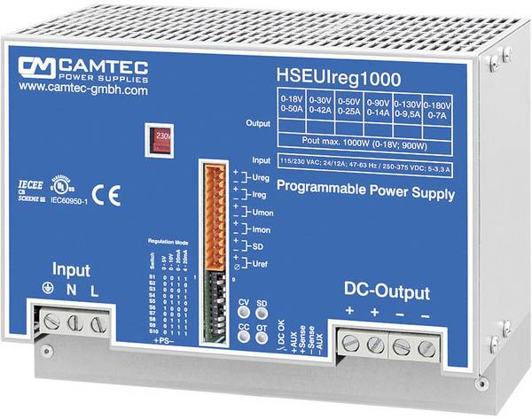 Camtec HSEUIreg10001.18T Labornetzgerät, einstellbar  0 - 18 V/DC 0 - 50 A 1008 W   Anzahl Ausgänge 1 x