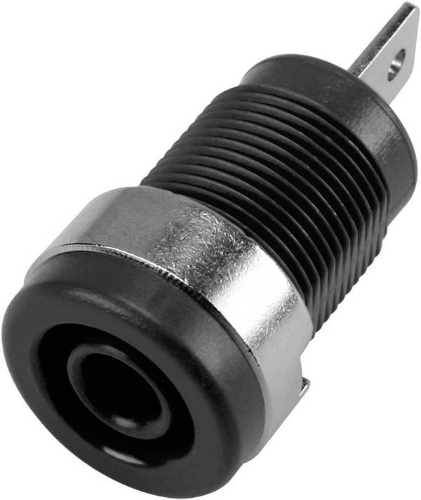 TRU COMPONENTS 6239C26EN Sicherheits-Laborbuchse Buchse, Einbau vertikal Stift-Ø: 4 mm Schwarz 1 St.