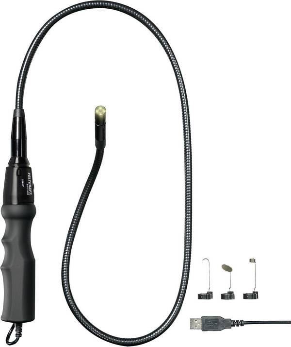 USB-Endoskop VOLTCRAFT BS-17+ Sonden-Ø: 8 mm Sonden-Länge: 93 cm Bild-Funktion, Video-Funktion, LED-Beleuchtung, Fokussierung