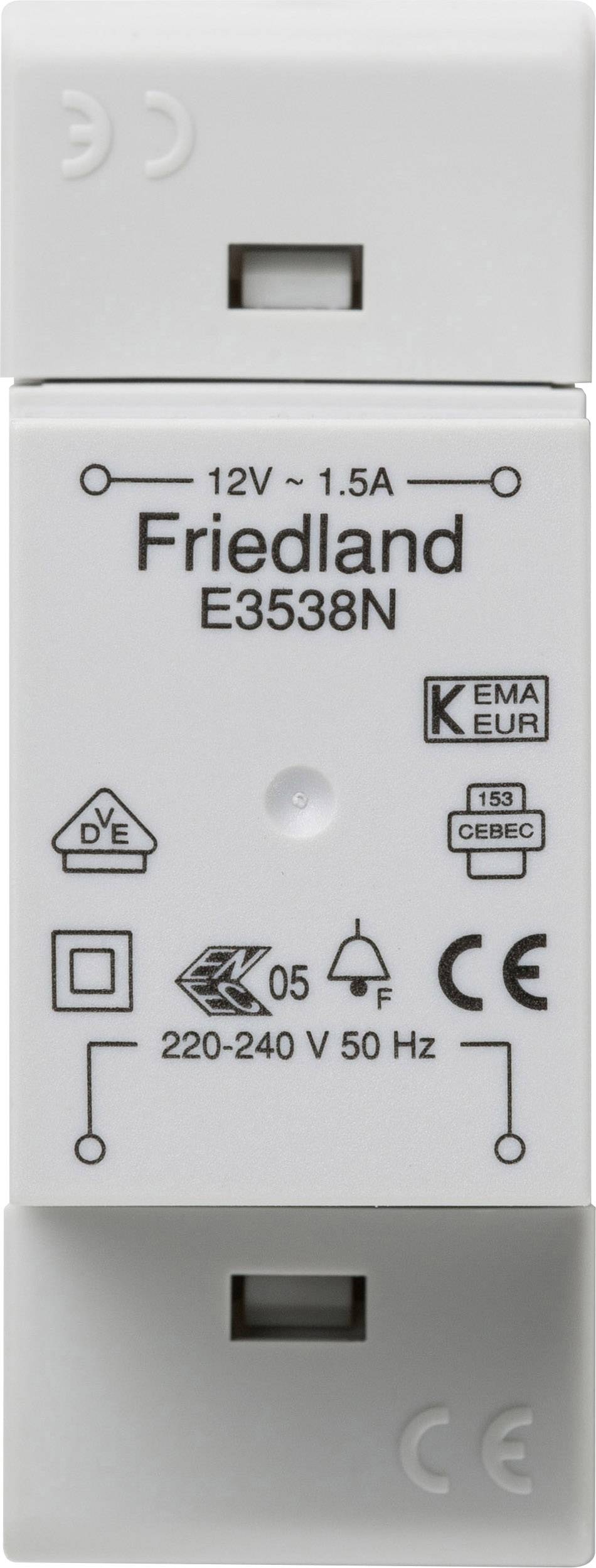 FRIEDLAND Klingel-Transformator 12 V/AC 1.5 A Friedland E3538N