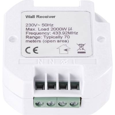 RSL Schalter  Unterputz 1-Kanal zum Einlegen in UP-Dose  Schaltleistung (max.) 2000 W Reichweite max. (im Freifeld) 70 m