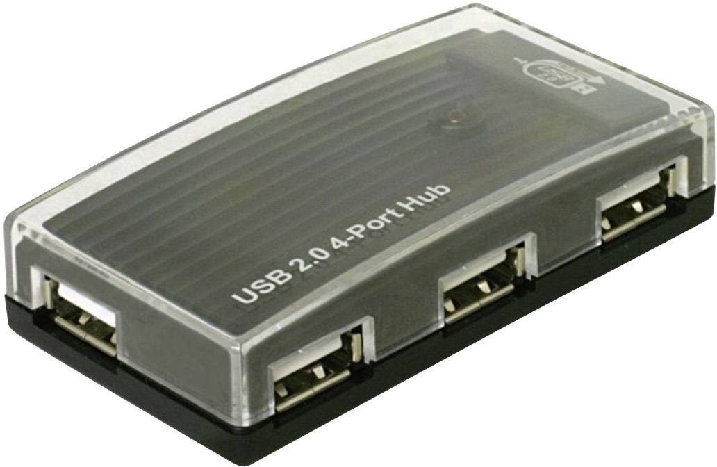 Delock 61393 USB-Hub 4 Port USB-A USB 2.0 480 MBit/s Schwarz Delock - Hub - 4 x USB 2.0 - Desktop