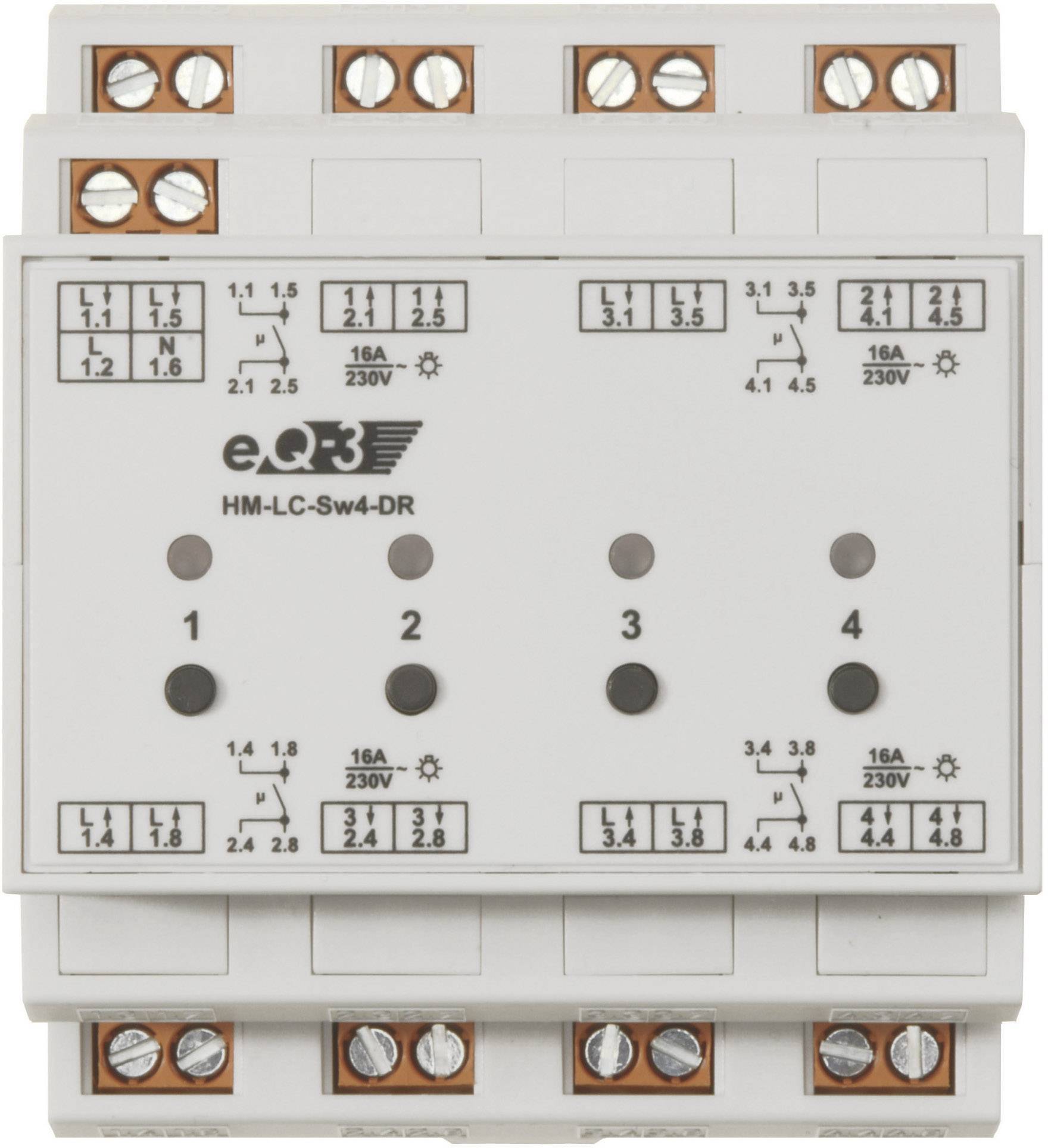 Homematic a0 Hm Lc Sw4 Dr2 Funk Schalter 4 Kanal Hutschiene 3680 W Conrad Electronic Schweiz