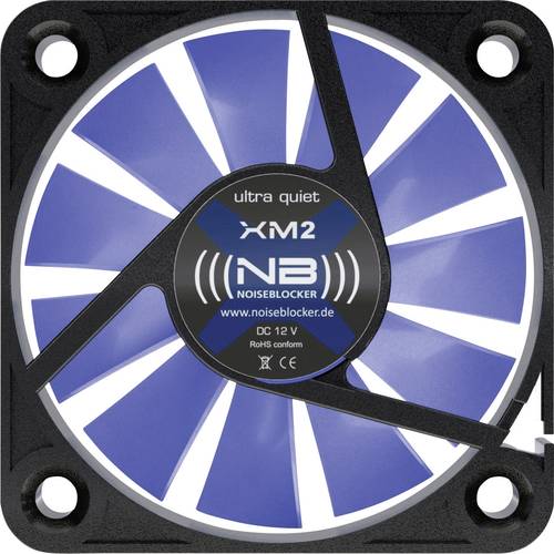NoiseBlocker BlackSilent XM-2 PC-Gehäuse-Lüfter Schwarz, Blau (transparent) (B x H x T) 40 x 40 x 10 mm