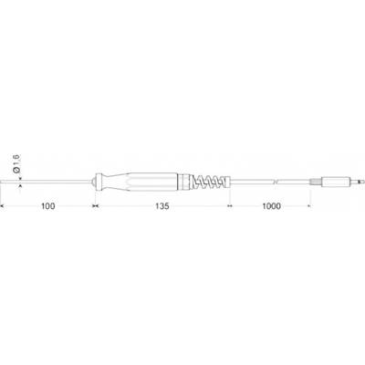 Greisinger GTF 175/1.6 Tauchfühler kalibriert (DAkkS-akkreditiertes Labor) -70 bis 200 °C  Fühler-Typ Pt1000