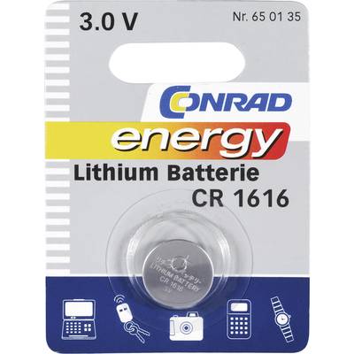 Conrad energy CR1616 Knopfzelle CR 1616 Lithium 45 mAh 3 V 1 St.