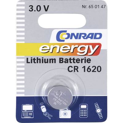 Conrad energy CR1620 Knopfzelle CR 1620 Lithium 60 mAh 3 V 1 St.