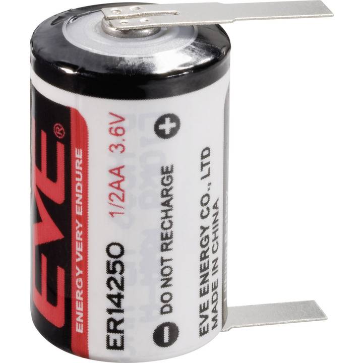 EVE ER14250T Spezial-Batterie 1/2 AA U-Lötfahne Lithium 3.6 V 1200 mAh 1 St. - Conrad Electronic 1 2 aa lithium batterie
