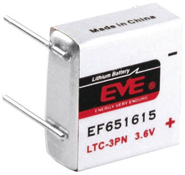 EVE EF651615 Spezial-Batterie LTC-3PN U-Lötpins Lithium 3.6 V 400 mAh 1 St.