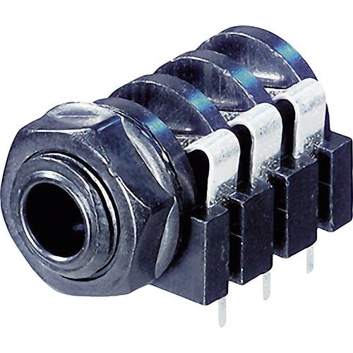 Rean AV NYS216 Klinken-Steckverbinder 6.35 mm Buchse, Einbau horizontal Polzahl: 3 Stereo Schwarz 1 St.