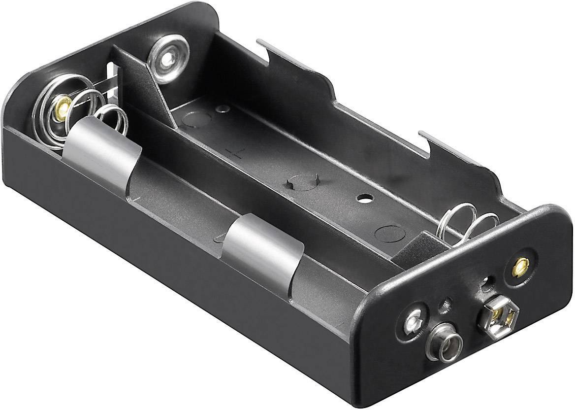 Support de pile 4x LR14 (C) Goobay 11457 raccordement par empreinte pile 9V (L x l x H) 62.5 x 55.8 x 23.5 mm
