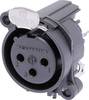 Neutrik NC3FAAV1 XLR-Steckverbinder Flanschbuchse, Kontakte gerade Polzahl: 3 Schwarz 1 St.