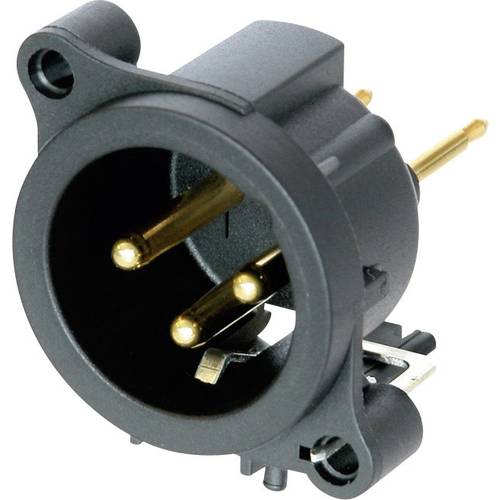Neutrik NC3MAAV XLR-Steckverbinder Flanschstecker, Kontakte gerade Polzahl: 3 Schwarz 1 St.