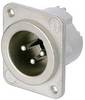 Neutrik NC3MD-LX-M3 XLR-Steckverbinder Flanschstecker, Kontakte gerade Polzahl: 3 Silber 1 St.