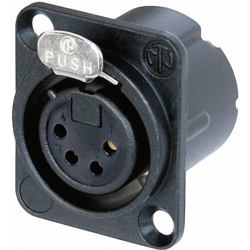 Neutrik NC4FD-LX-B XLR-Steckverbinder Flanschbuchse, Kontakte gerade Polzahl: 4 Schwarz 1 St.