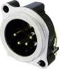 Neutrik NC4MBH XLR-Steckverbinder Flanschstecker, Kontakte gewinkelt Polzahl: 4 Silber 1 St.