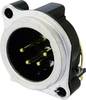 Neutrik NC4MBV XLR-Steckverbinder Flanschstecker, Kontakte gerade Polzahl: 4 Silber 1 St.