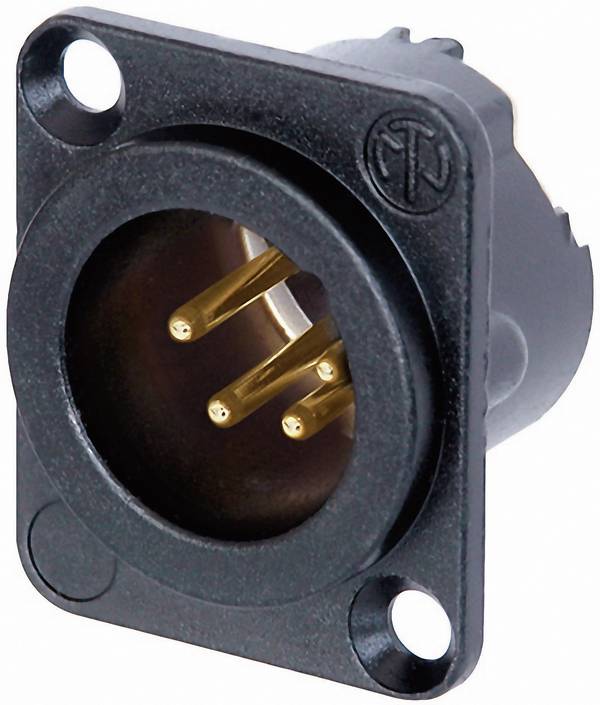 Neutrik NC4MD-LX-B XLR-Steckverbinder Flanschstecker, Kontakte gerade Polzahl: 4 Schwarz 1 St.