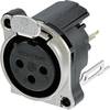 Neutrik NC3FBV2 XLR-Steckverbinder Flanschbuchse, Kontakte gerade Polzahl: 3 Schwarz 1 St.