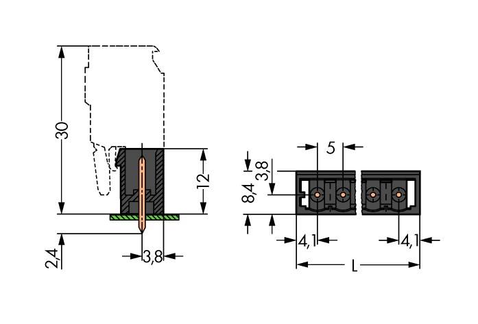 WAGO 231-138/001-000/105-604 Male behuizing (board) 231 Totaal aantal polen 8 Rastermaat: 5 mm 100 stuk(s)