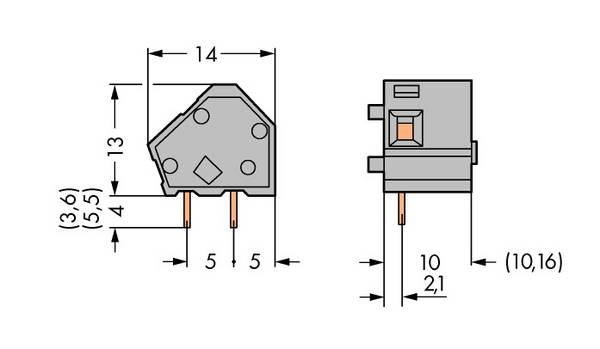 WAGO 236-732 Federkraftklemmblock 2.50 mm² Polzahl 1 Grau 300 St.