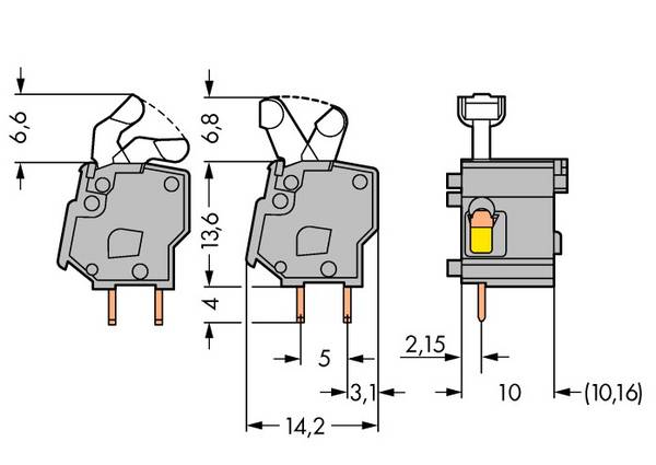 WAGO 257-862 Federkraftklemmblock 2.50 mm² Polzahl 1 Grau 300 St.