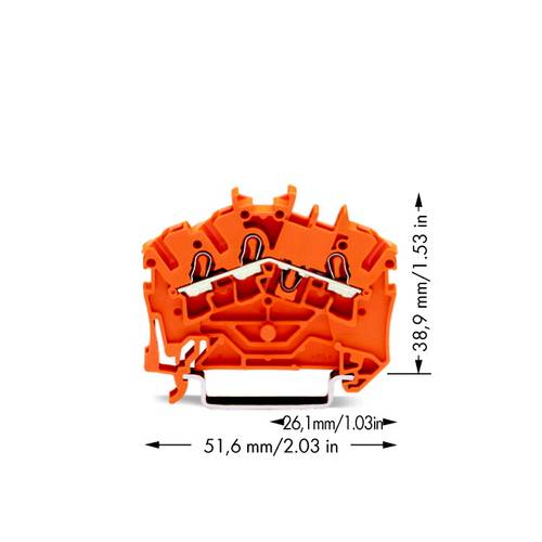 Thumbnail - WAGO 2002-6302 Durchgangsklemme 5.20 mm Zugfeder Orange 100 St.
