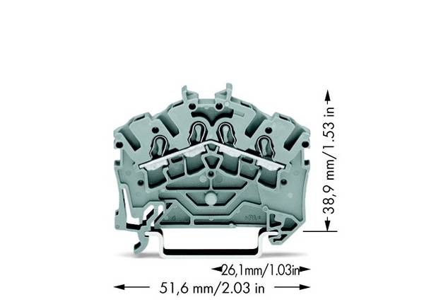 WAGO 2002-6401 Durchgangsklemme 5.20 mm Zugfeder Belegung: L Grau 100 St.