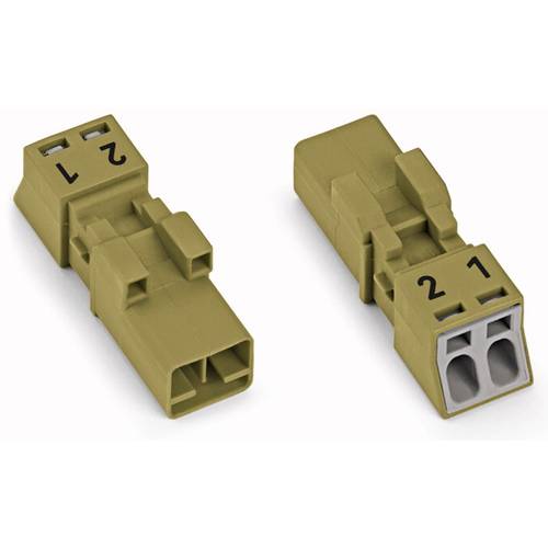WAGO 890-292 Netz-Steckverbinder WINSTA MINI Stecker, gerade Gesamtpolzahl: 2 16 A Pink 50 St.
