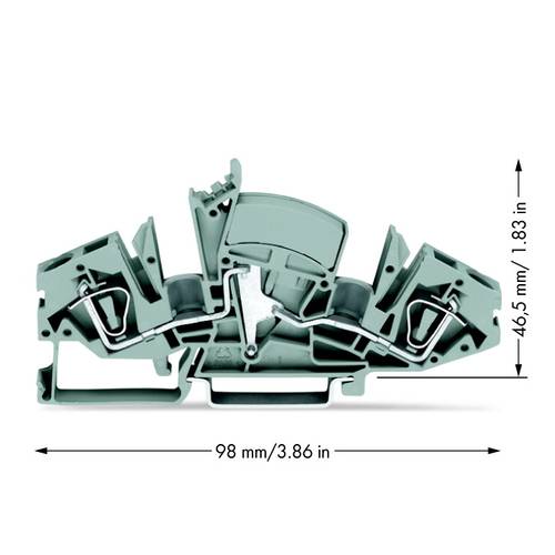 WAGO 282-841/049-000 Durchgangsklemme 8 mm Zugfeder Belegung: L Grau 20 St.